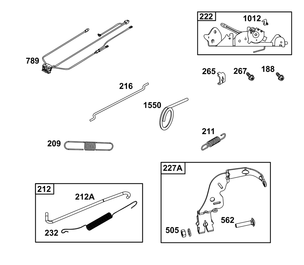 Controls Group Diagram and Parts List for 44N677-0079-G1  Briggs and Stratton Engine
